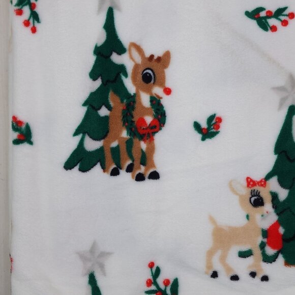 Rudolph Red-Nosed Reindeer Oversized Plush Throw Blanket 60" x 70" Christmas - Picture 4 of 16